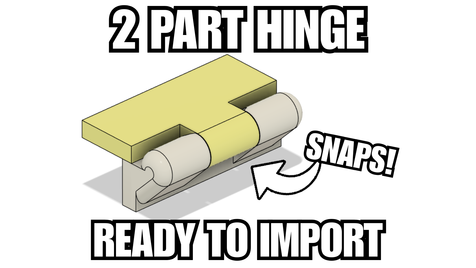 Snap-Fit Modular Hinge for 3D Printing (STEP + STL Demo)