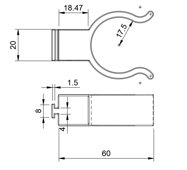 Plinth Clip for kitchen legs - Universal Kitchen Clog Hook, f3d file - photo 2