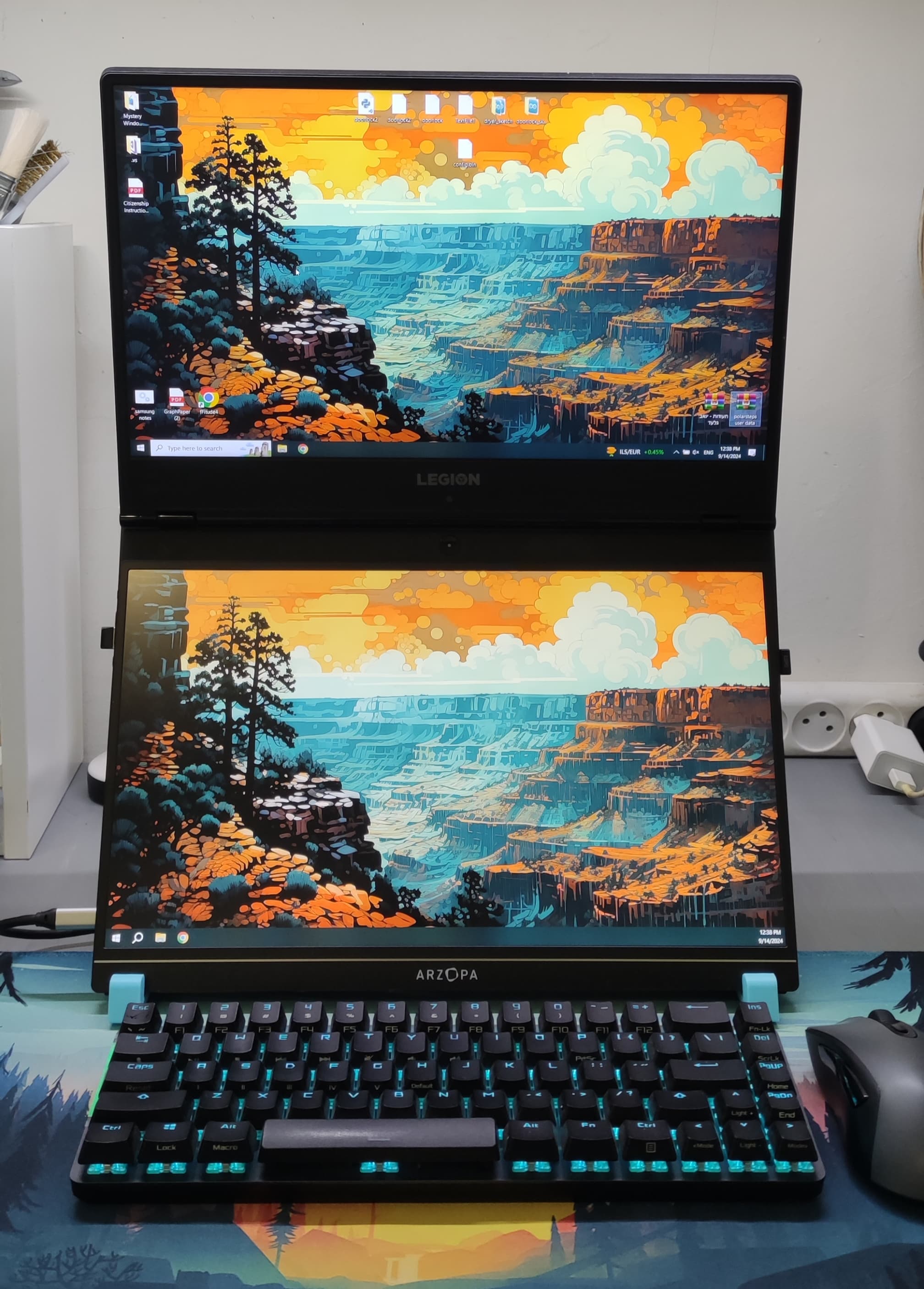 Laptop and portable-monitor vertical stand