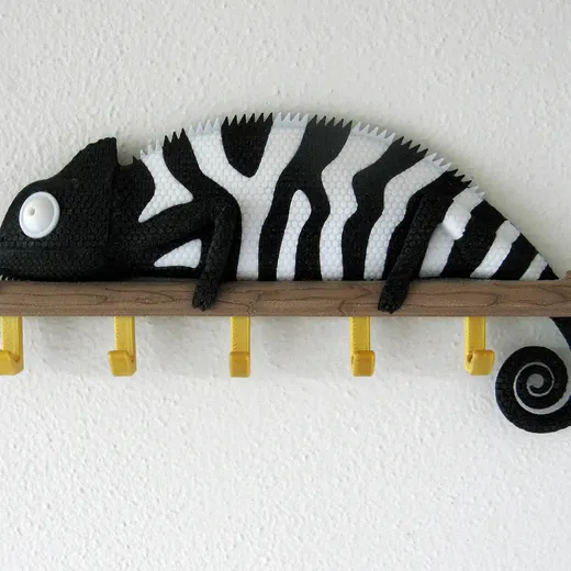 Multi Color Chameleon Wall Art / Key Holder - photo 3