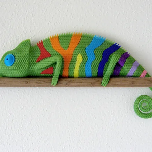 Multi Color Chameleon Wall Art / Key Holder - photo 2