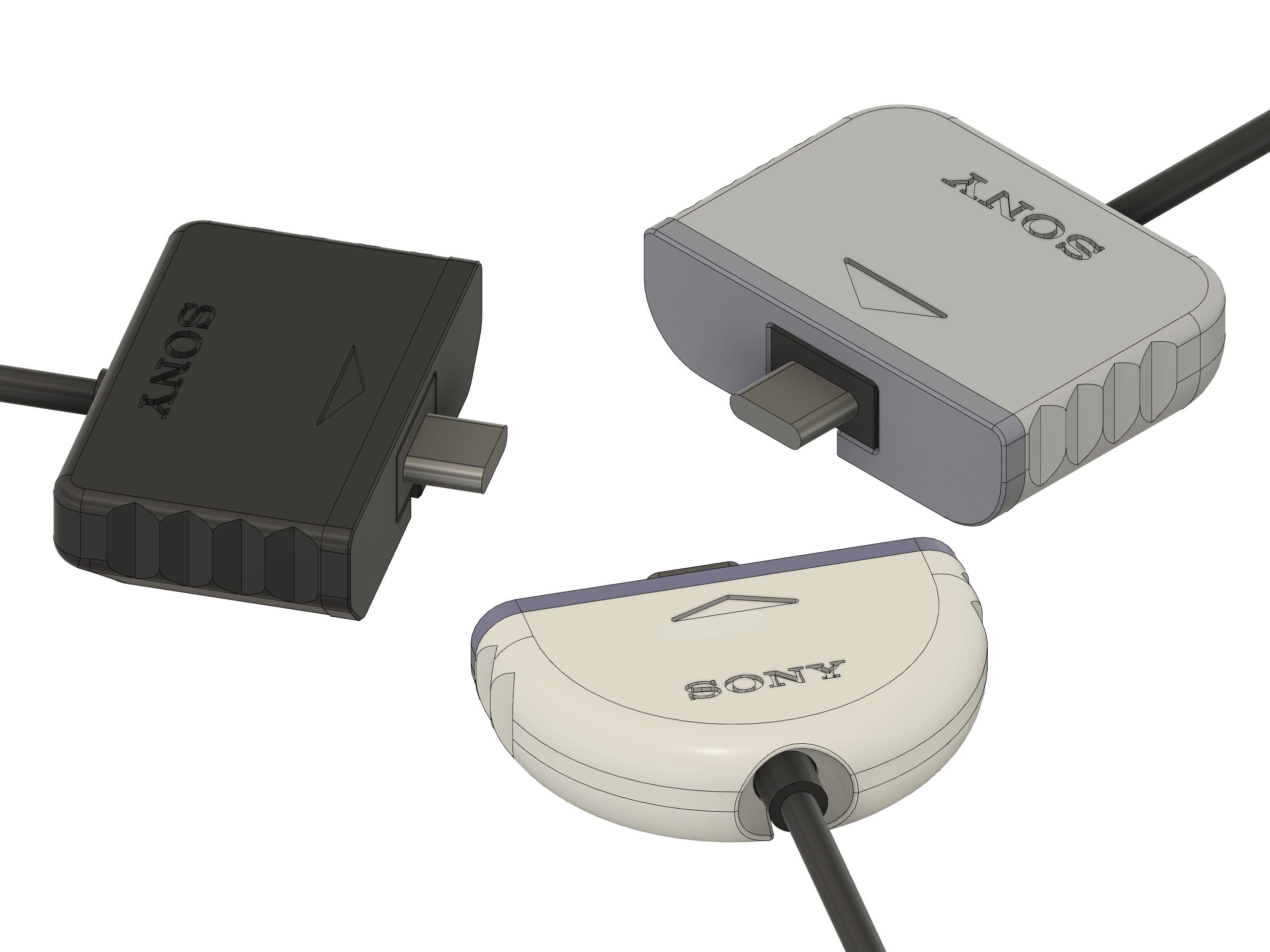 PS5 USB Cable Housing In Various PlayStation Controller Connector Styles