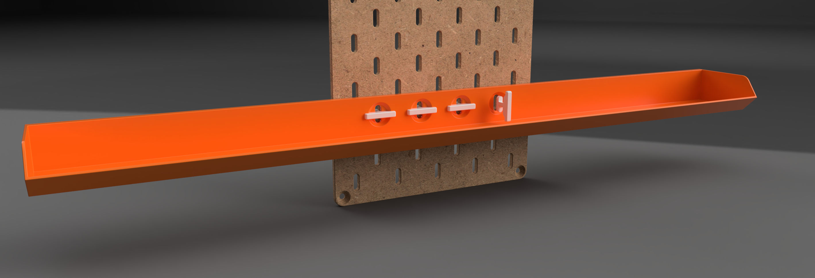 Customizable Parametric Ikea Skadis Tray with T-Clip Locking System - photo 2