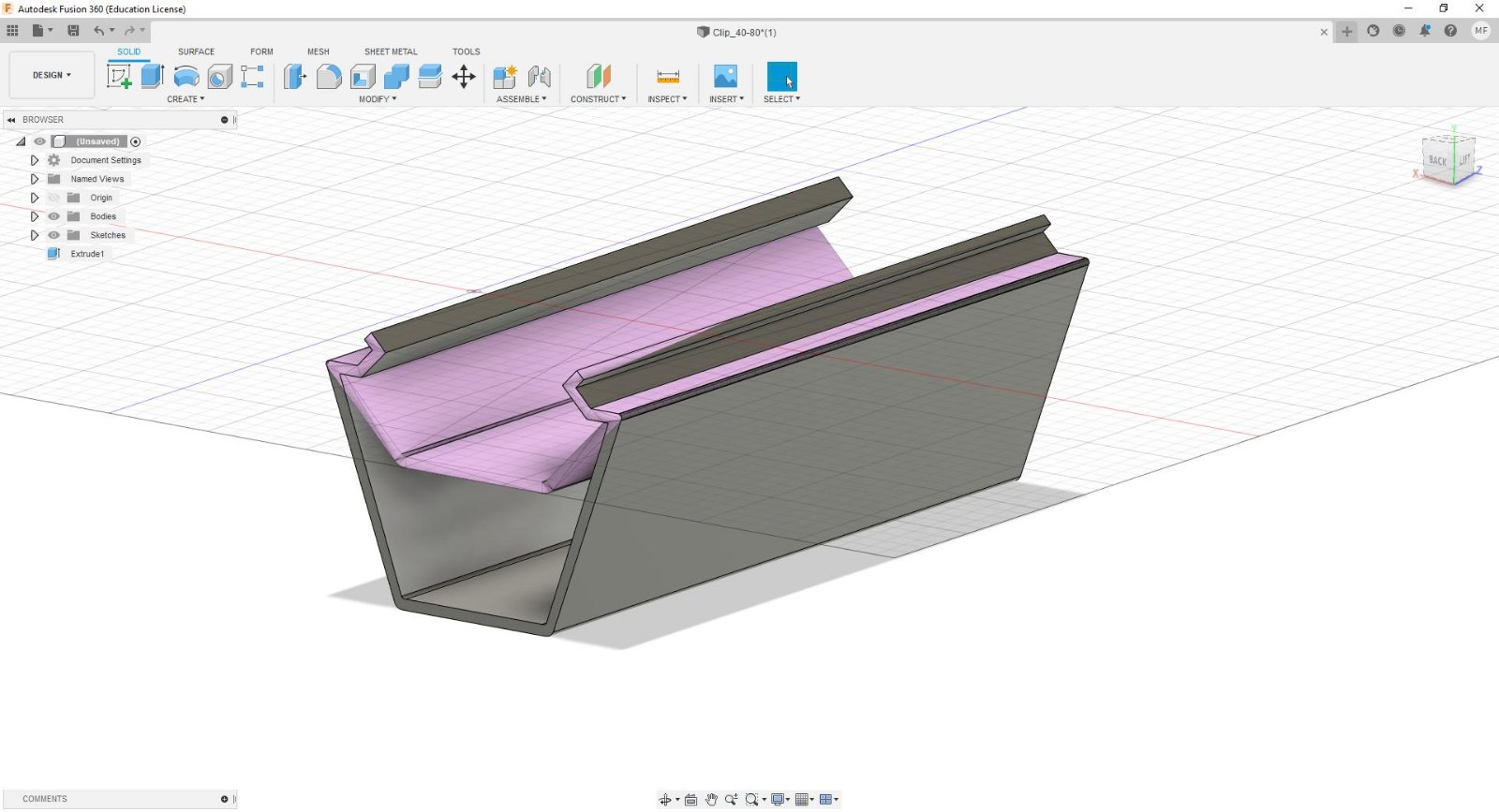 40x40 ALUMINIUM profile cable clip