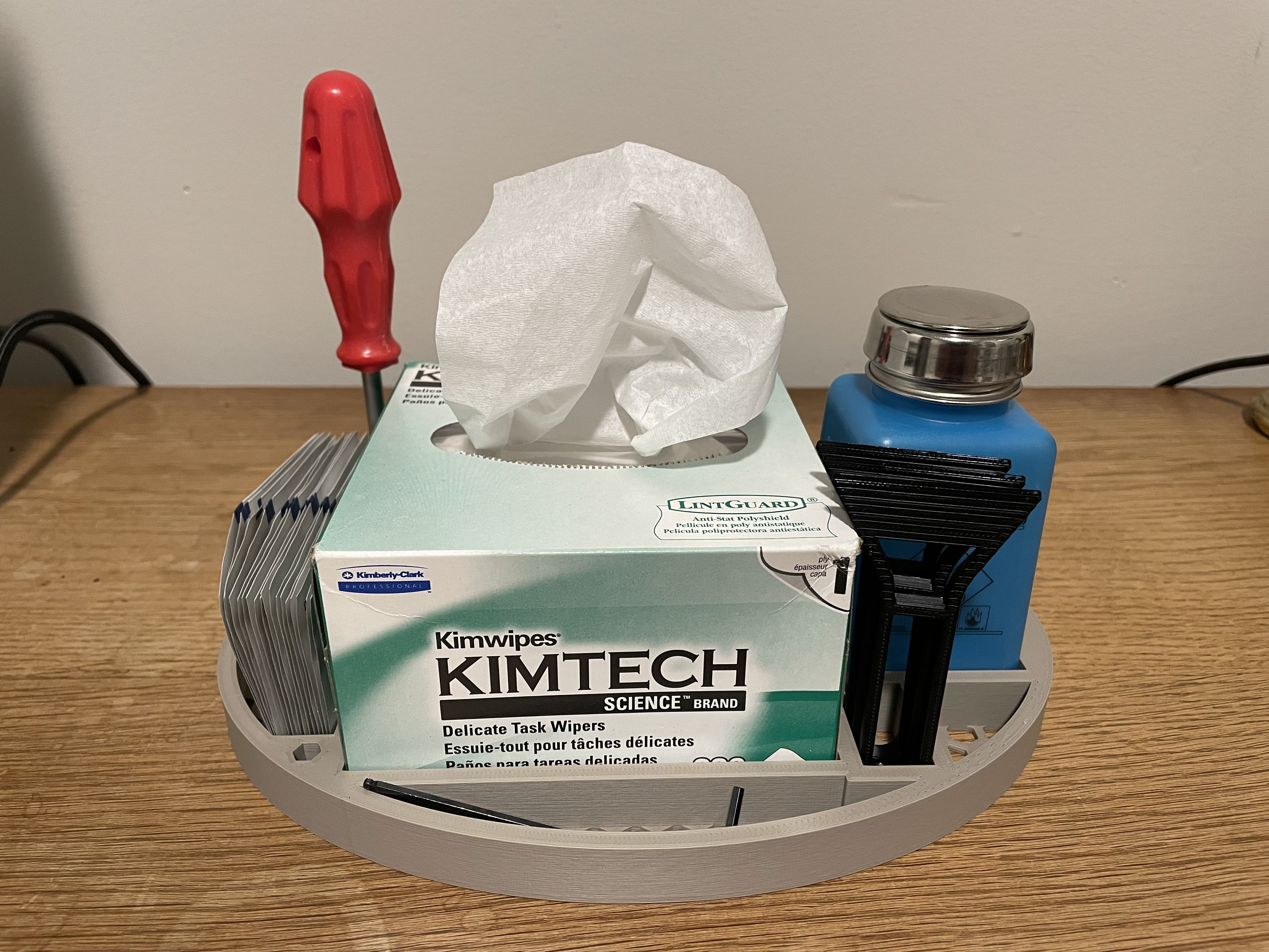 Printer Cleaning Tools Tray (for IPA, Chem Wipes, Scraper, Tools, & More)