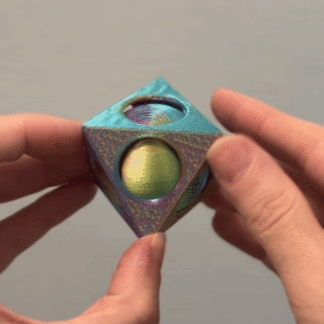 Spinning Sphere Inside the Octahedron | Print-in-Place Fidget Toy - photo 2