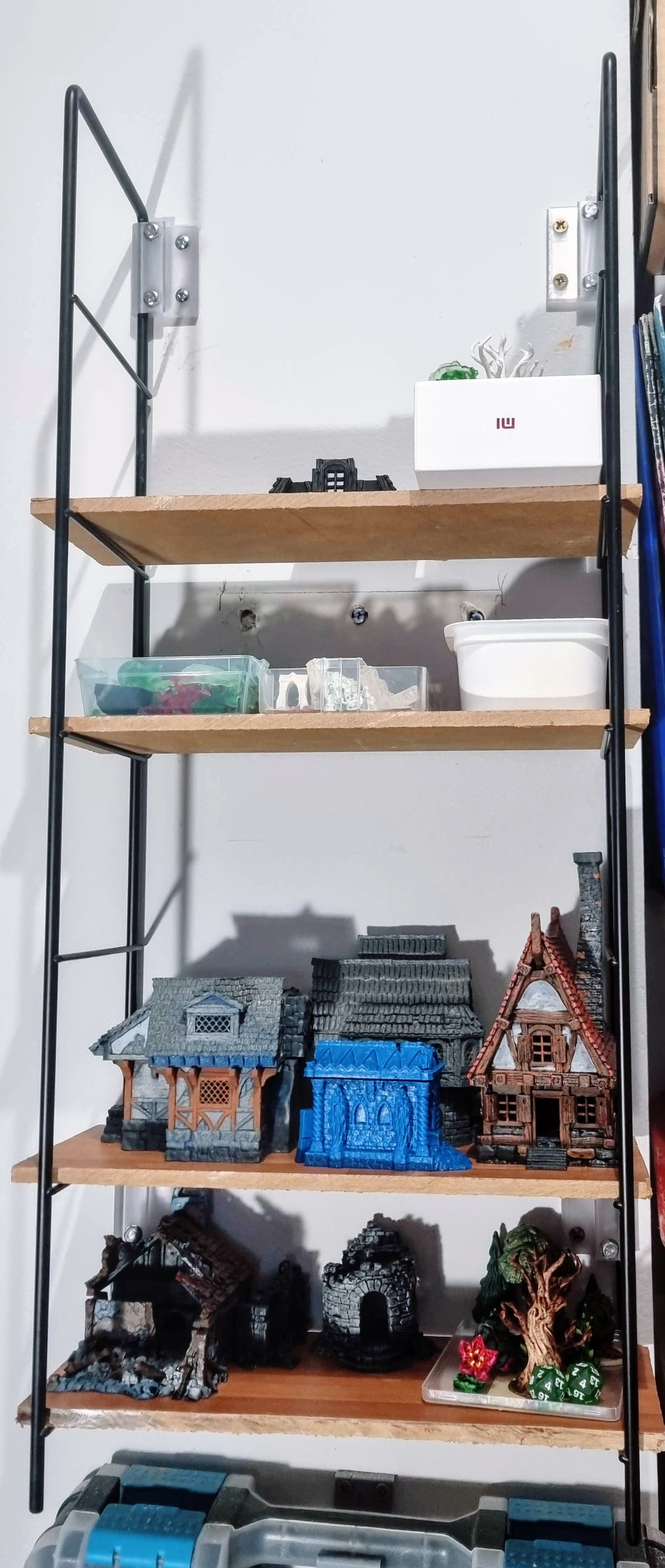 Repurpose CD or DVD wire rack as a wall shelf with 3D printed wall mount