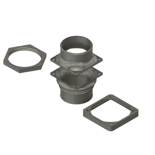 Enclosure bushing with 60mm fan for 2 inch / 50mm hose (Ikea-Lack) - photo 2