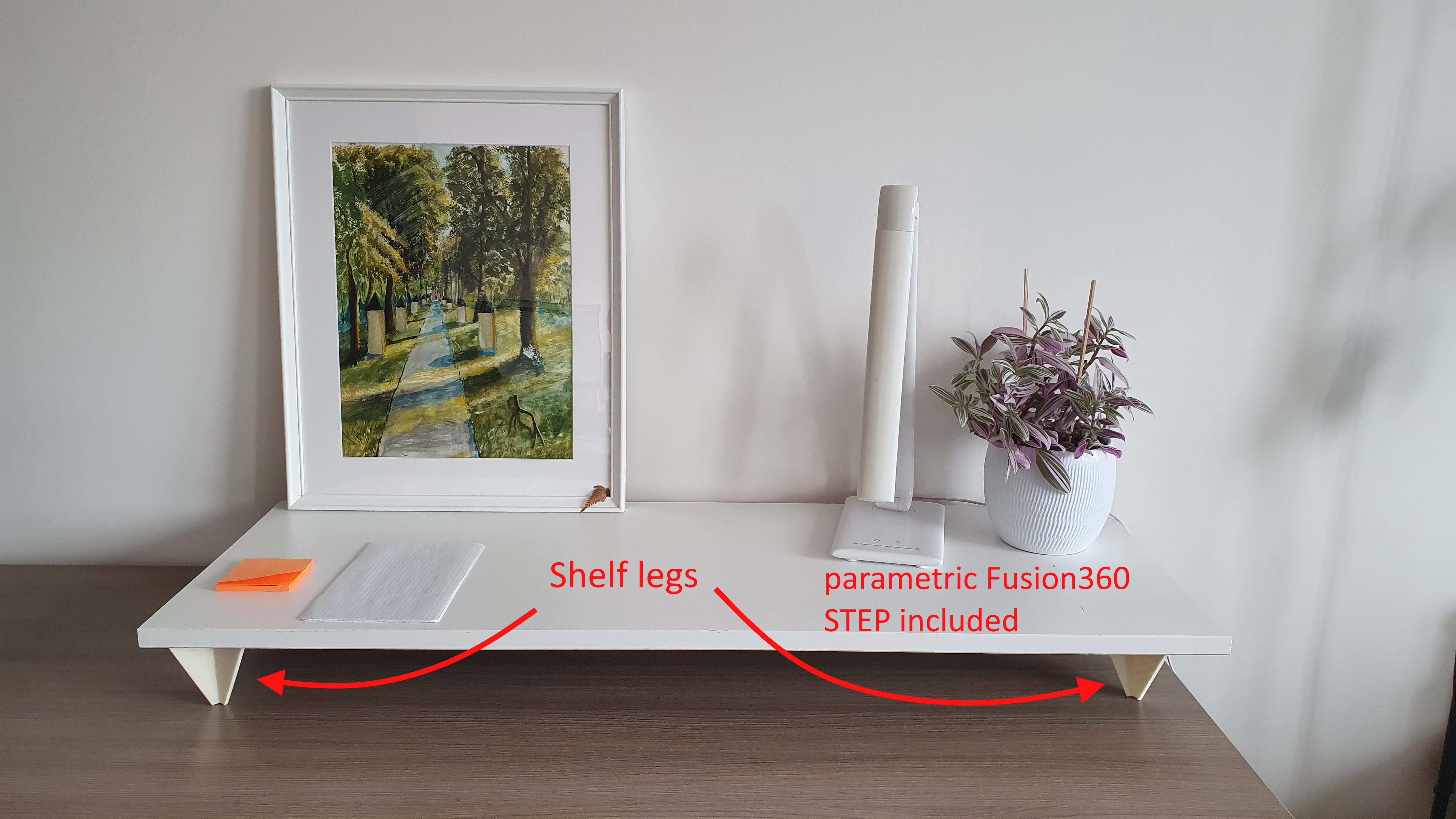 Table shelf legs (or monitor stand) quick print