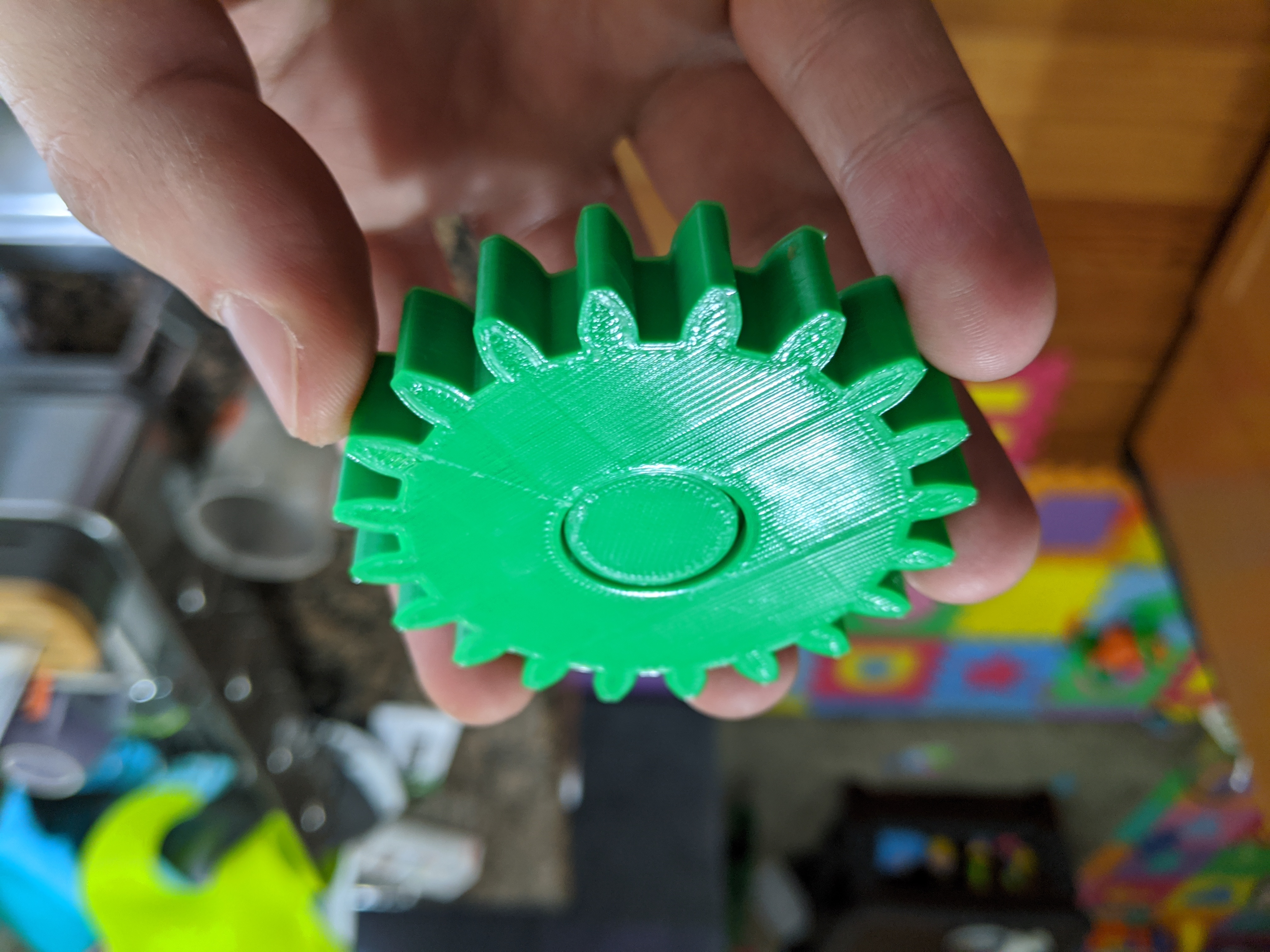 Fridge Magnet Gear Spinner With Built-In Magnet
