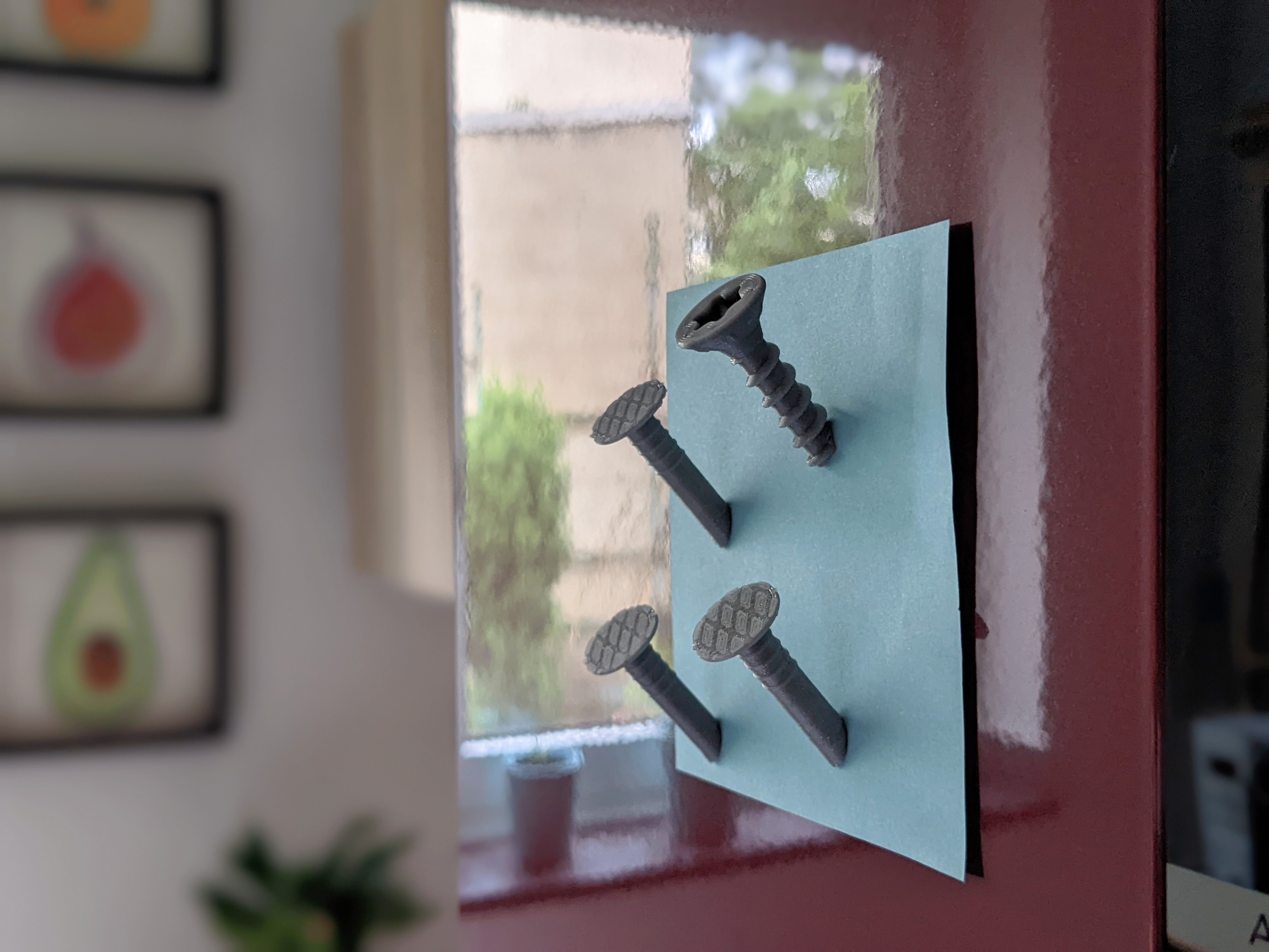 Steel Nail and Torx Screw Refrigerator Magnet