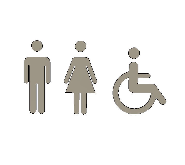 WC-Tür Zeichen - Toilet door sign (16.5cm)