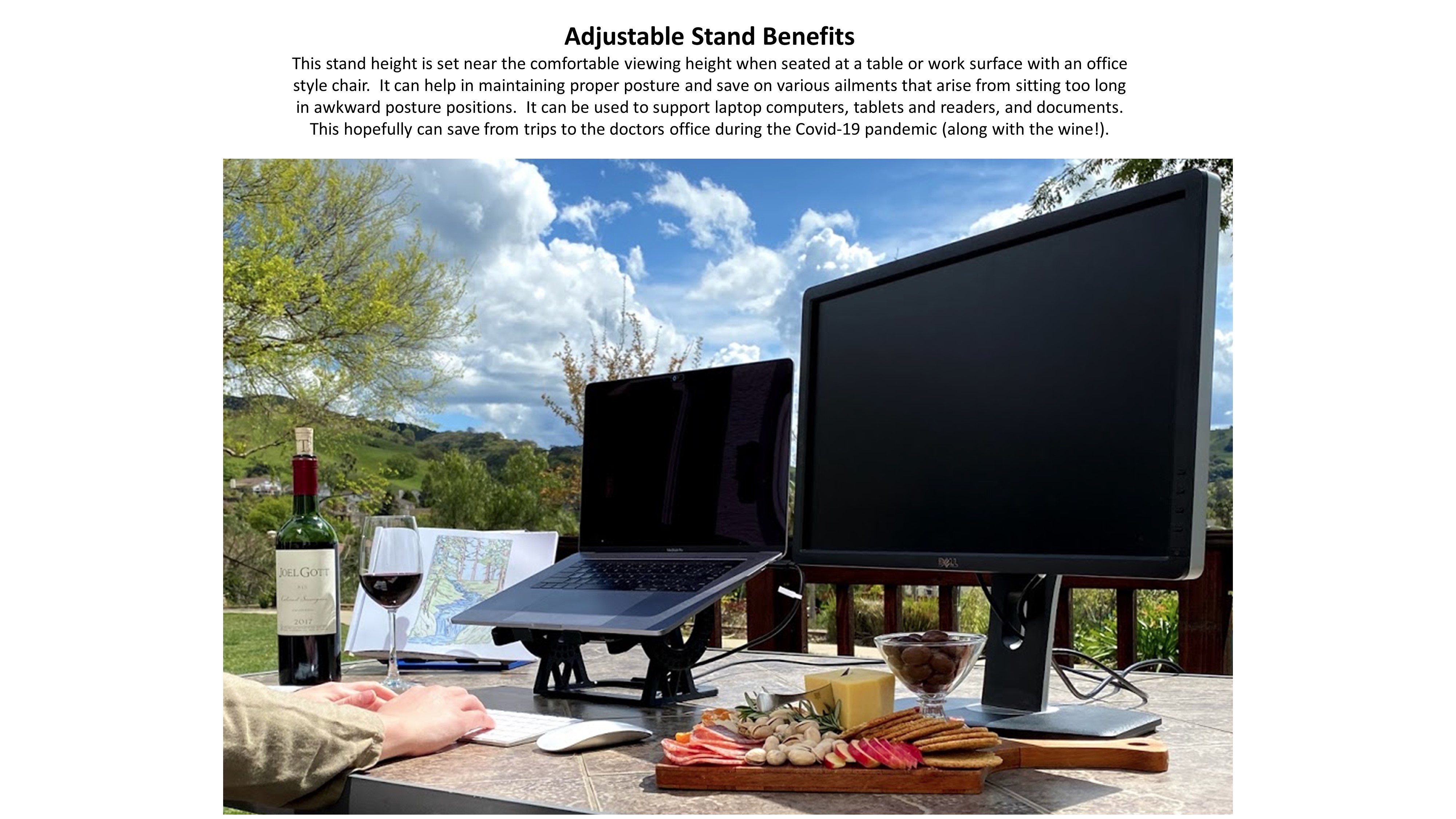 Adjustable laptop, tablet, and document stand - photo 2