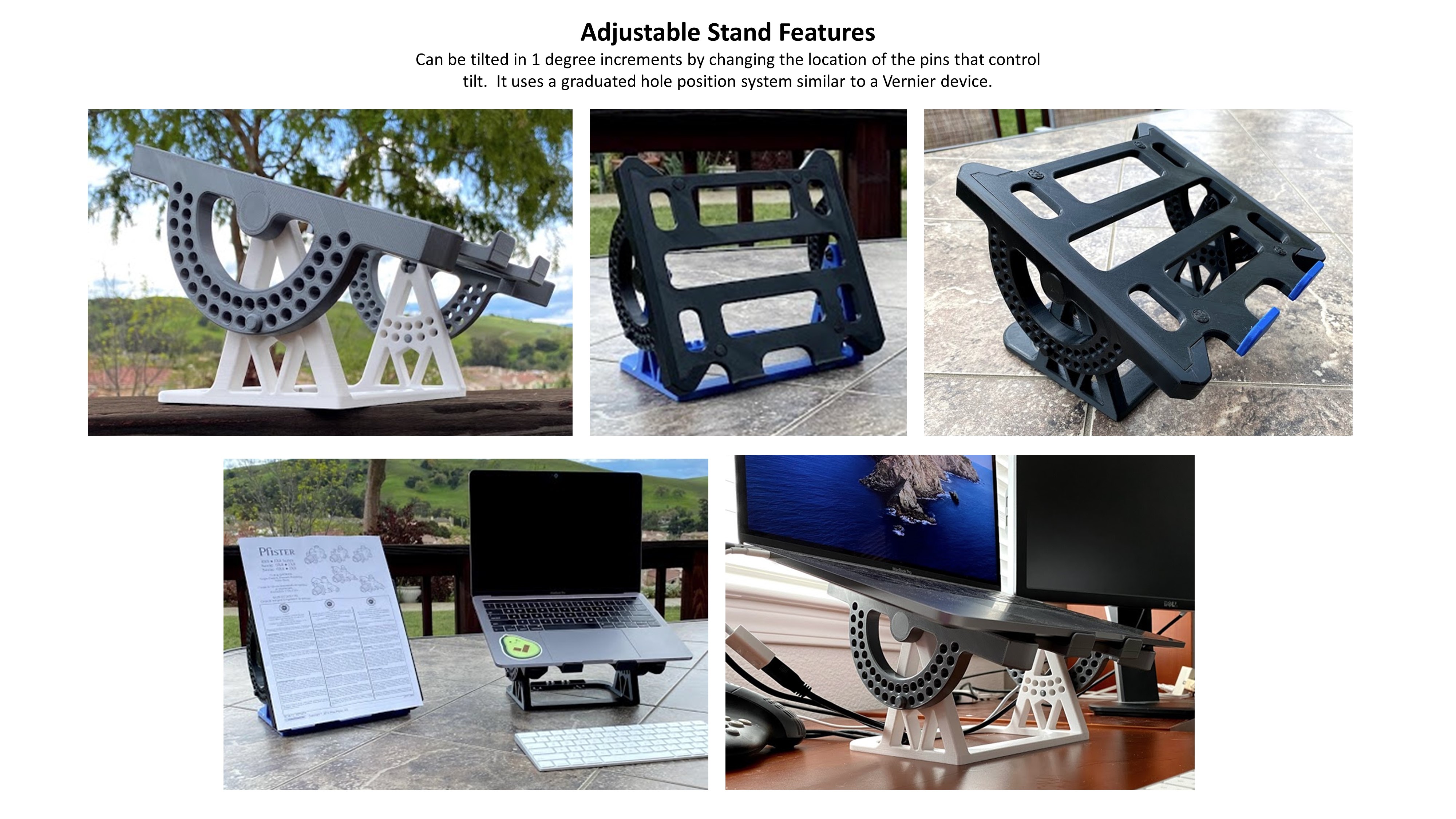 Adjustable laptop, tablet, and document stand - photo 3