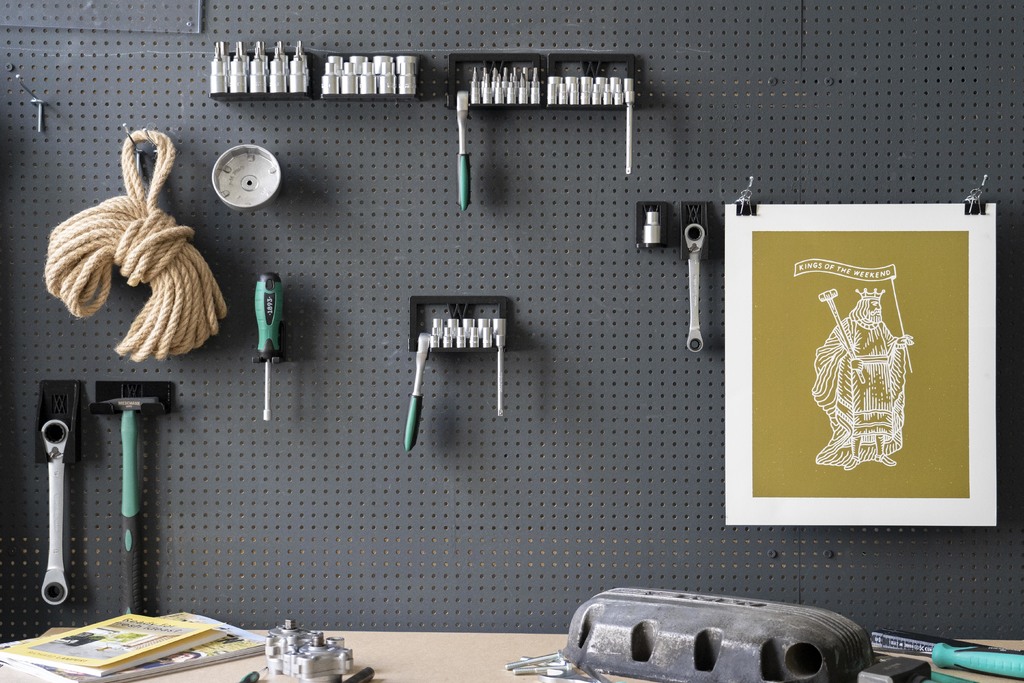Tool Holder for Socket Wrench Set 12pcs 1/4" with Extension Bar and Sockets for Wall Mount 001 - photo 2