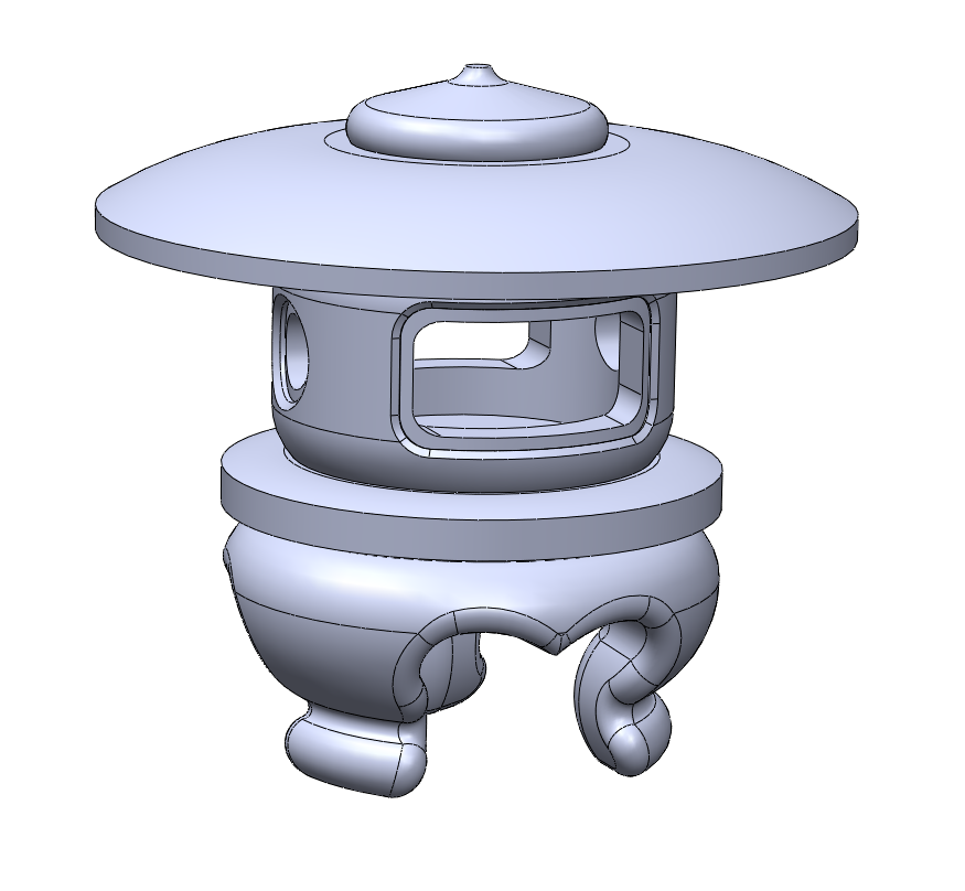 Miniature clawfoot garden pagoda stone lantern - photo 2