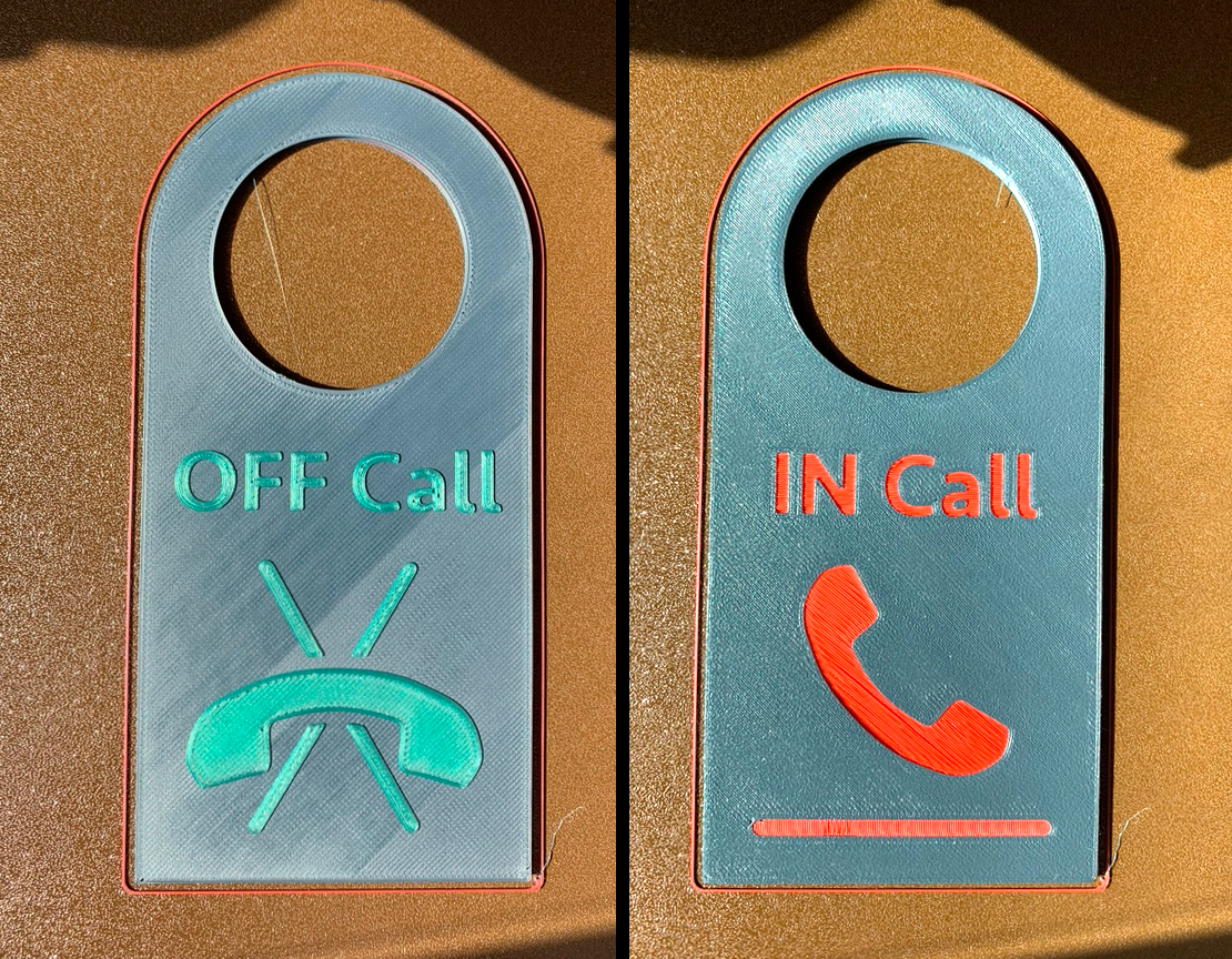 In/Off Call Door Handle Sign - photo 2