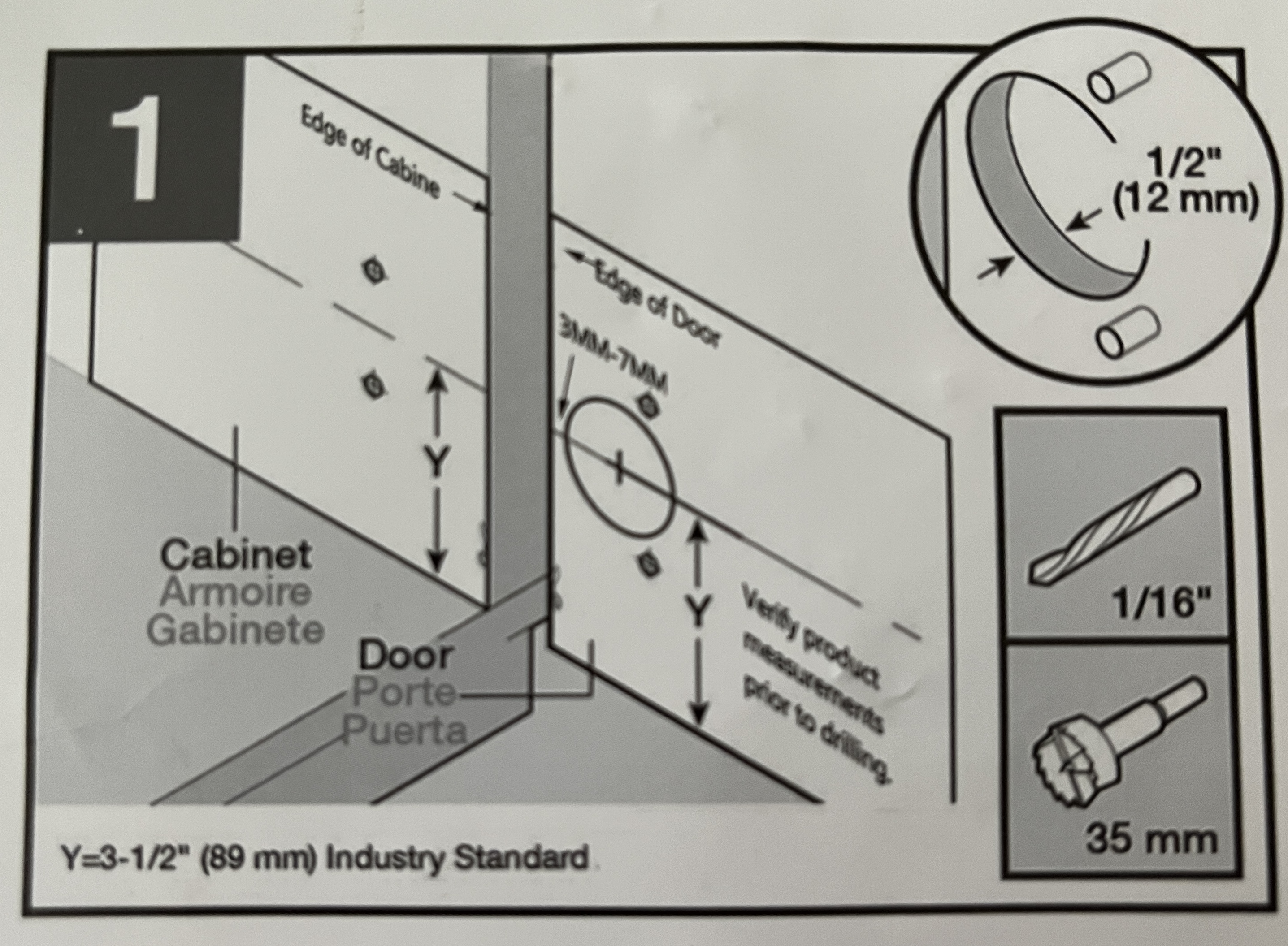 Drill Template Cabinet Door Hinge - photo 2
