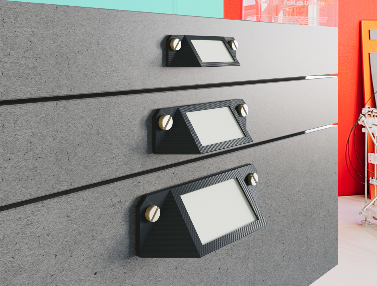 Drawer handle with label slot - different sizes - photo 3