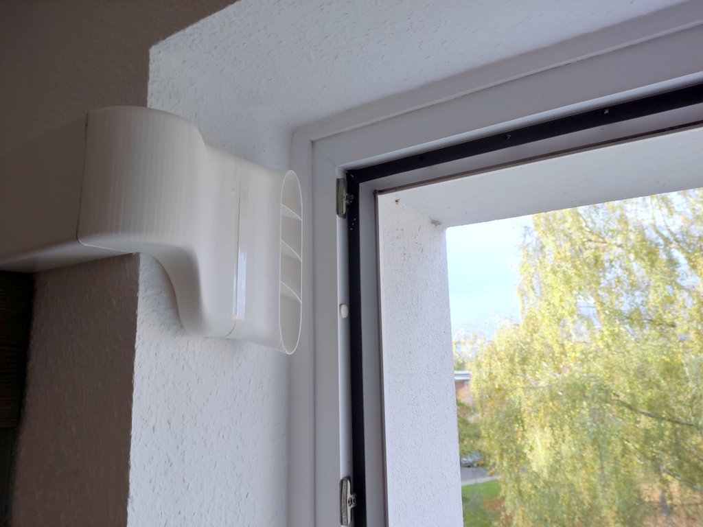 Kitchen fume extractor window nozzle for 110x55mm
