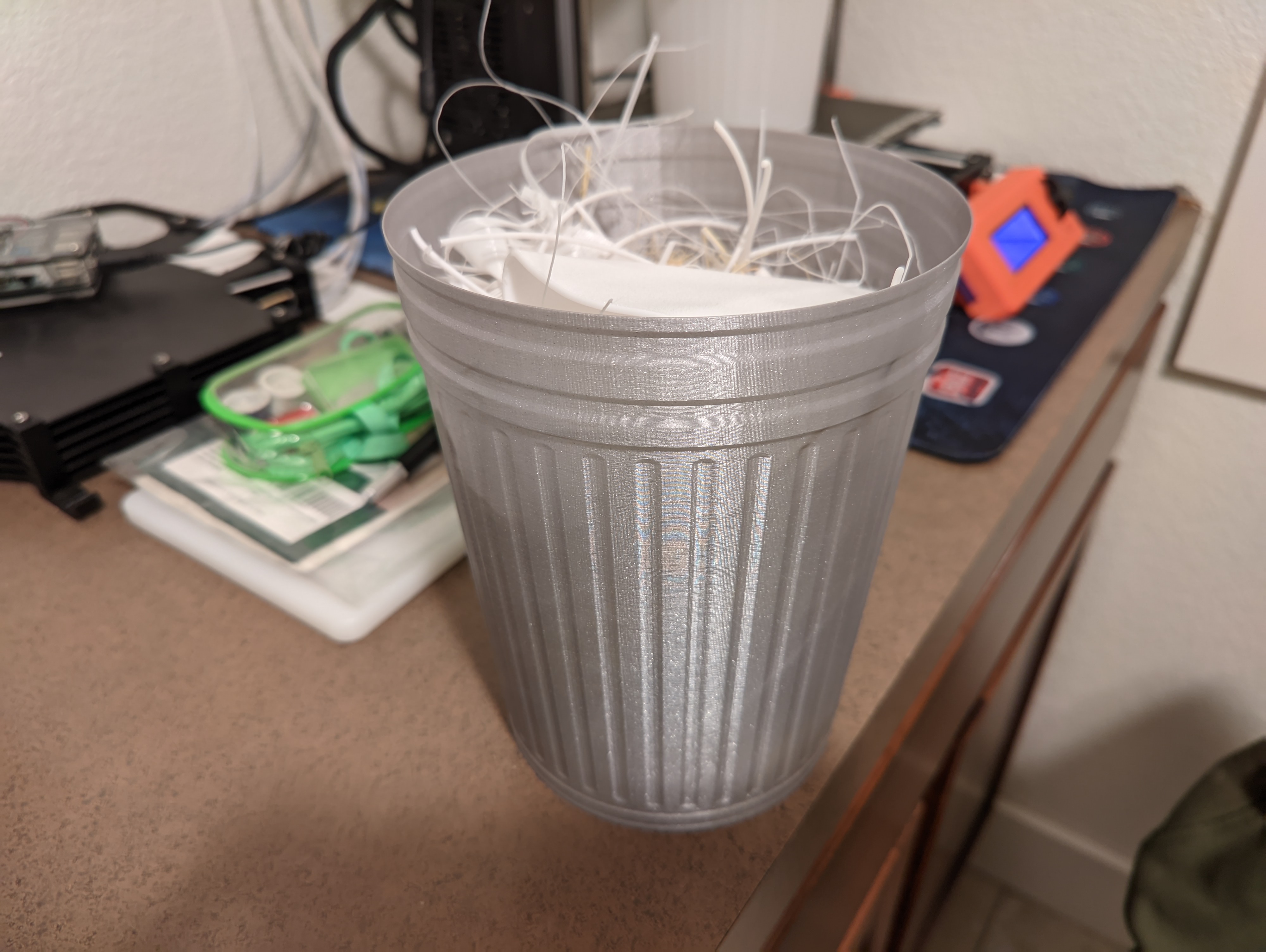 Galvanized Trash Can (vase mode print) - photo 2