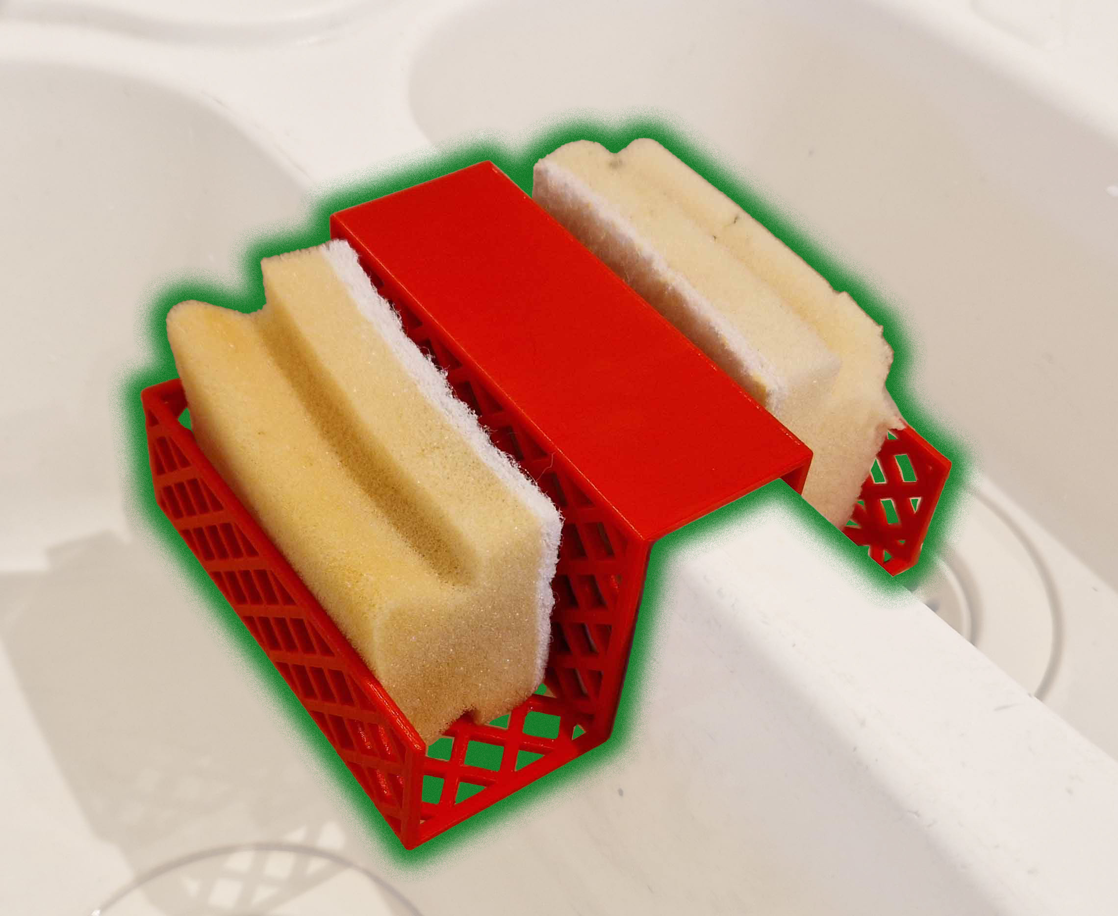 Kitchen Sink Sponge Holder - Double Sided - in all sizes (for all sinks and sponges)