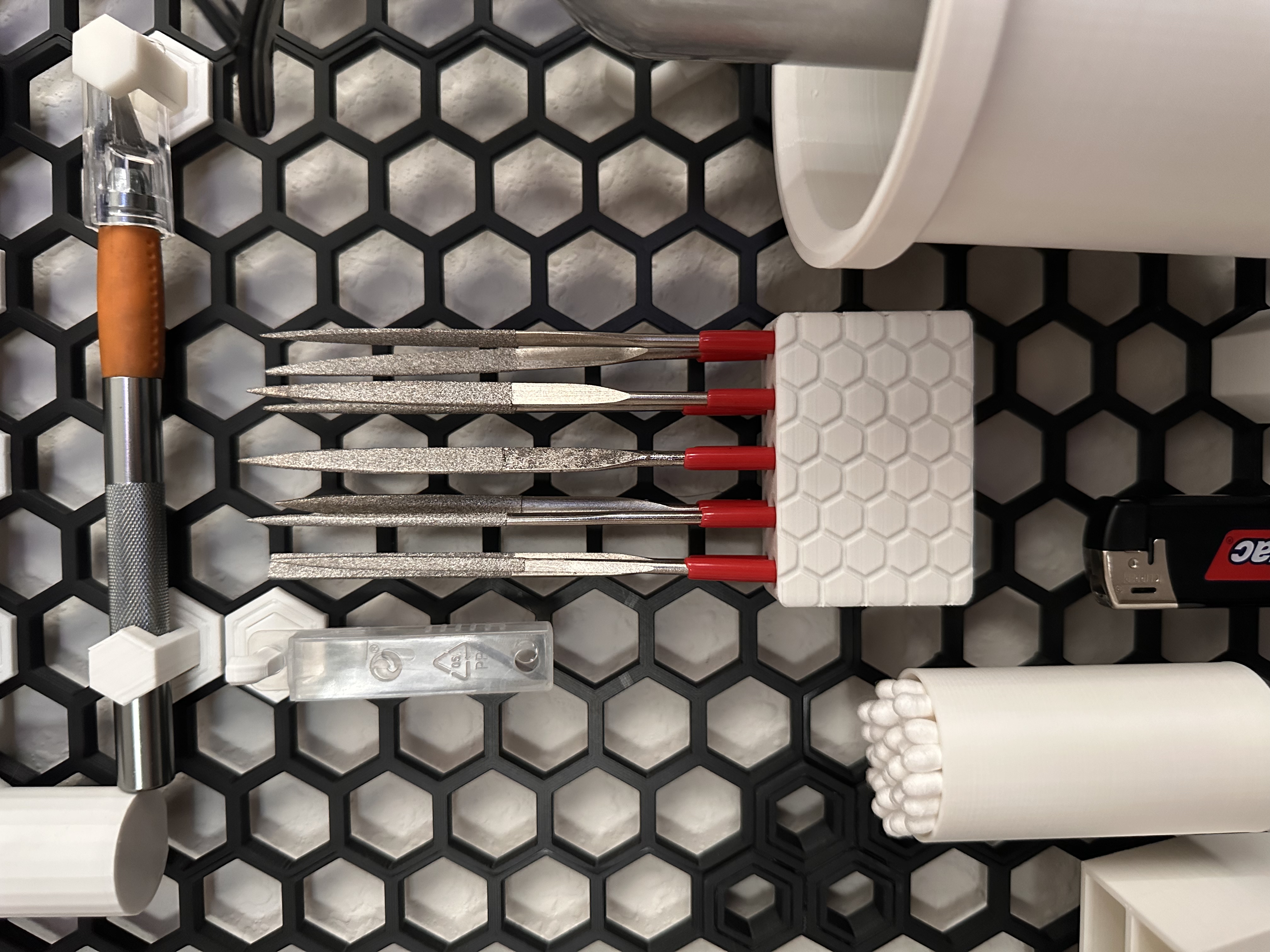 File or Small Tool Holder for Honeycomb Wall Storage