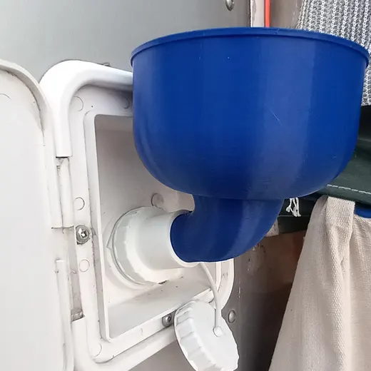 RV water inlet funnel
