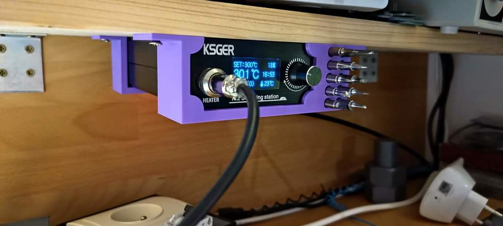KSGER T12 soldering station bracket under desk (Quicko, KSGER)