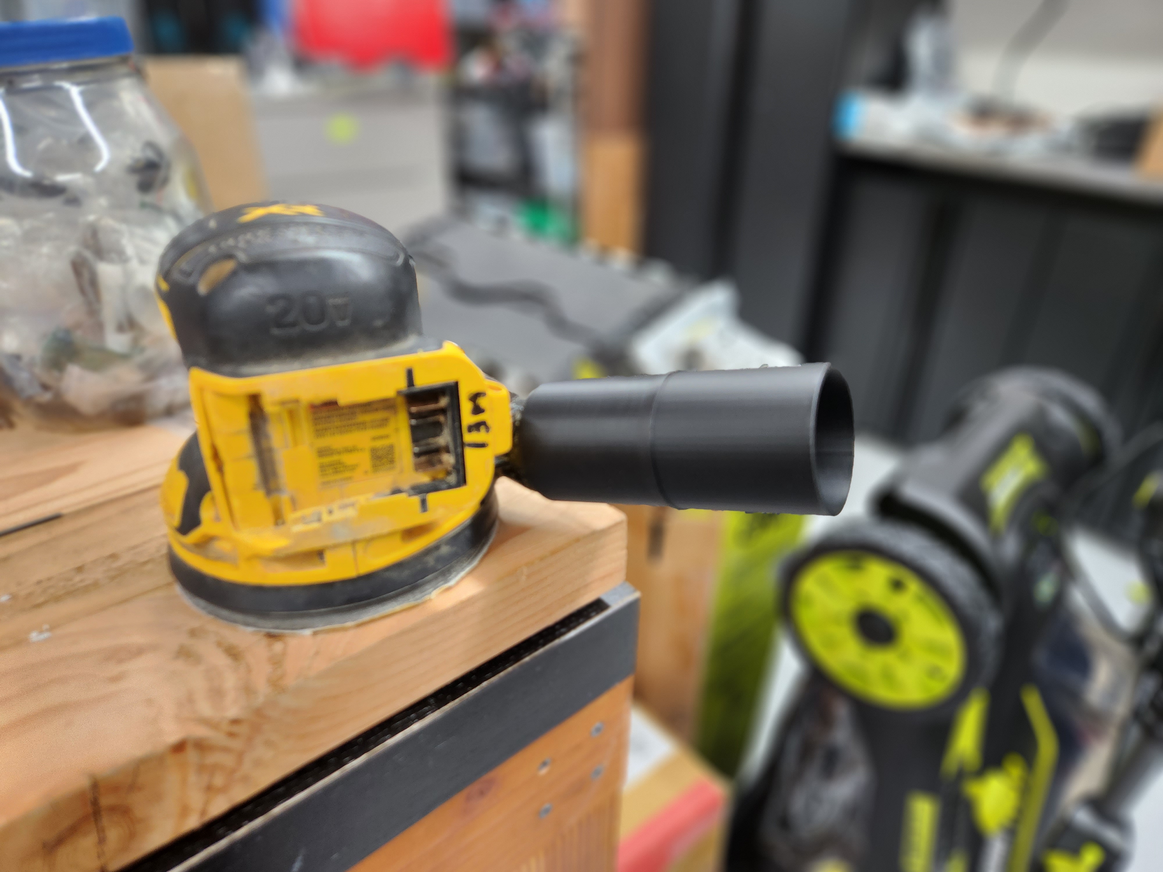 Dewalt Sander DCW210 to 1 7/8 inch Ryobi vacuum hose adapter