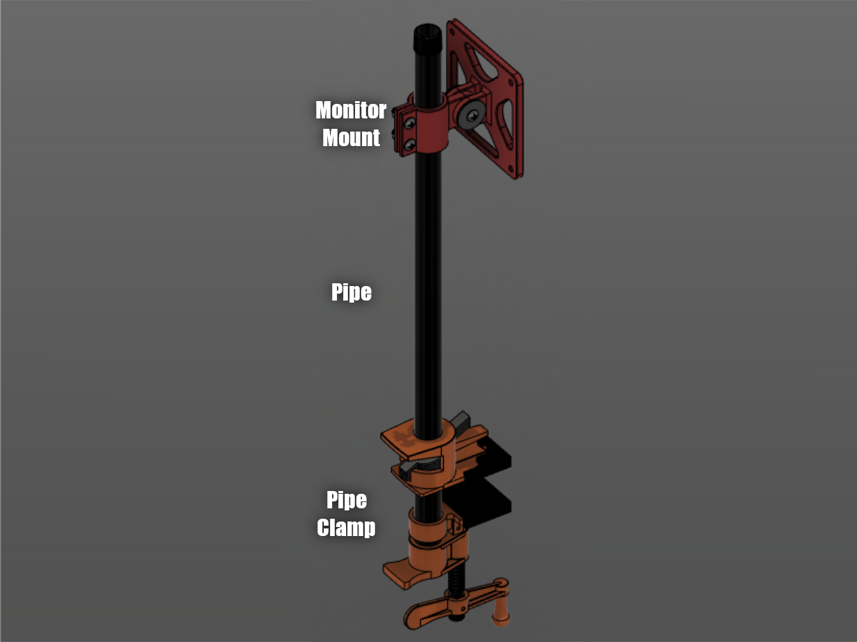 DIY Monitor Pipe Clamp Mount - photo 2