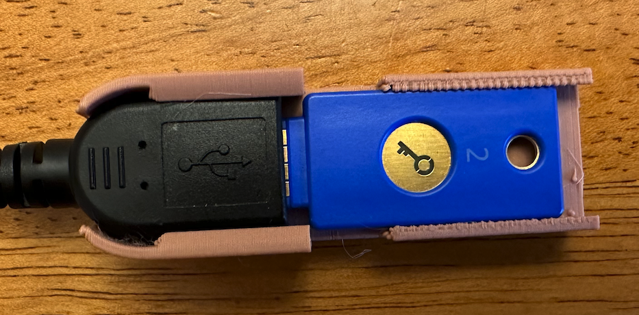 Yubikey USB-A Mount for use with USB Extension cable