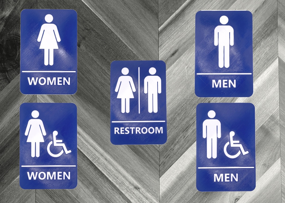 Restroom bathroom signs