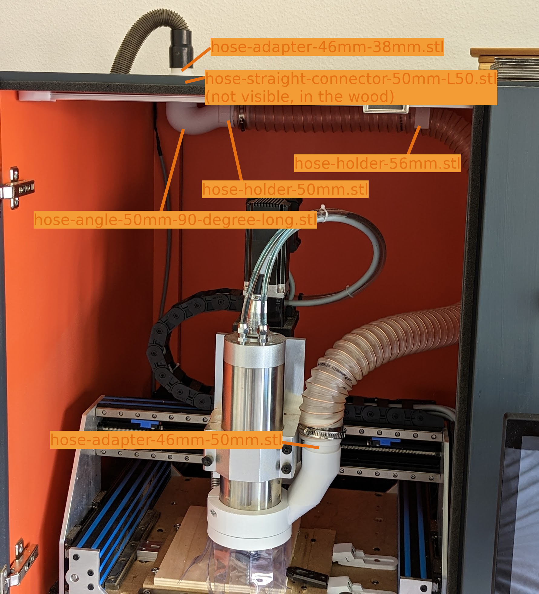50mm air hose, vacuum, or pipe system: Adapter, angle, connector, and clip collection, threaded - photo 2