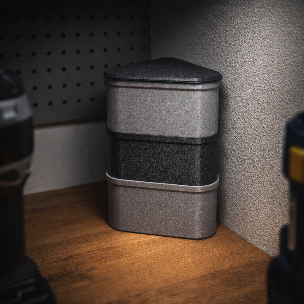 Corner Stackable Storage Bin with Lid (Modular Desk Organizer) - photo 4