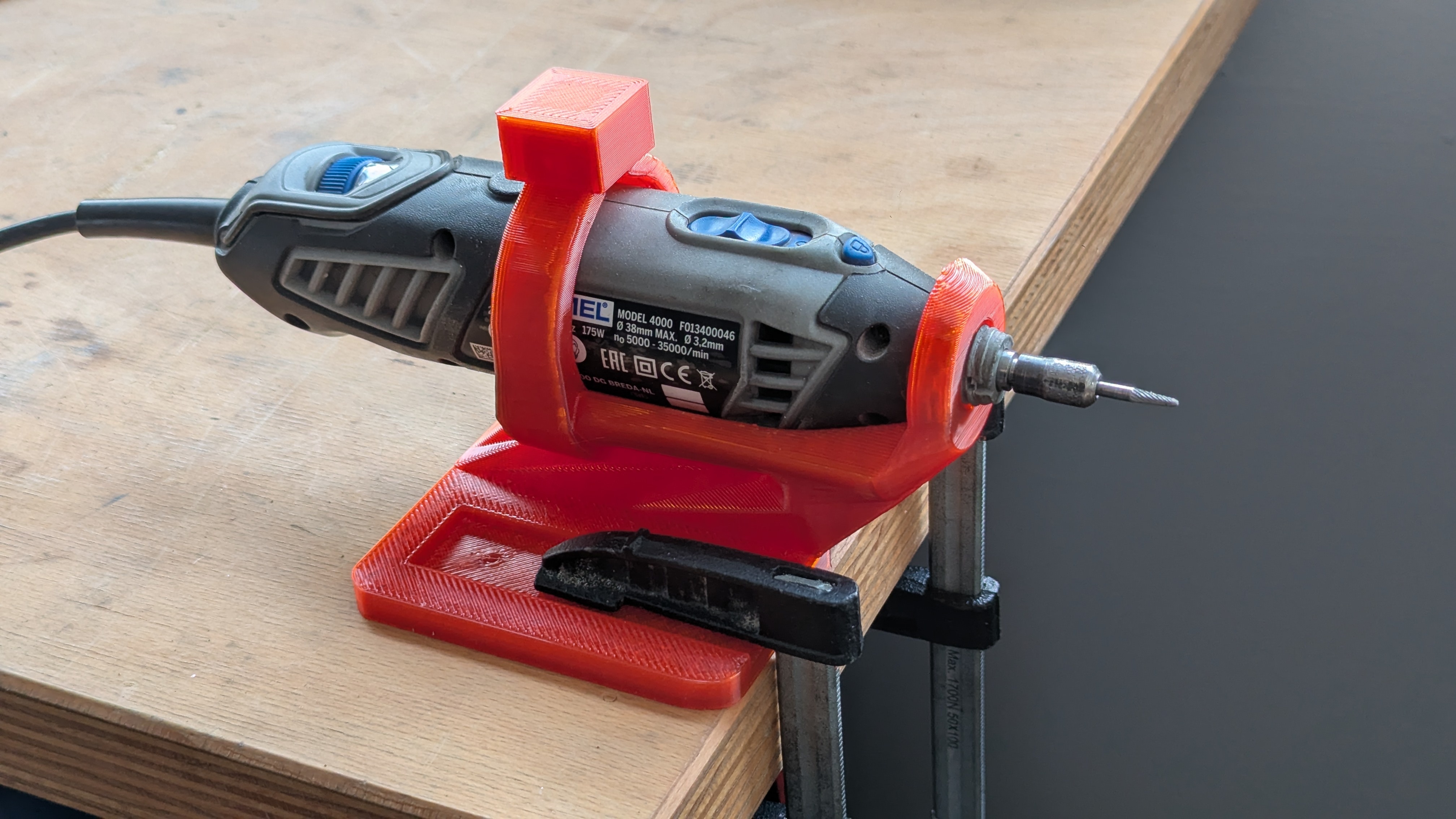 DREMEL 4000 stand (carpenter's clamp, M4 screw, beefed up) - photo 2