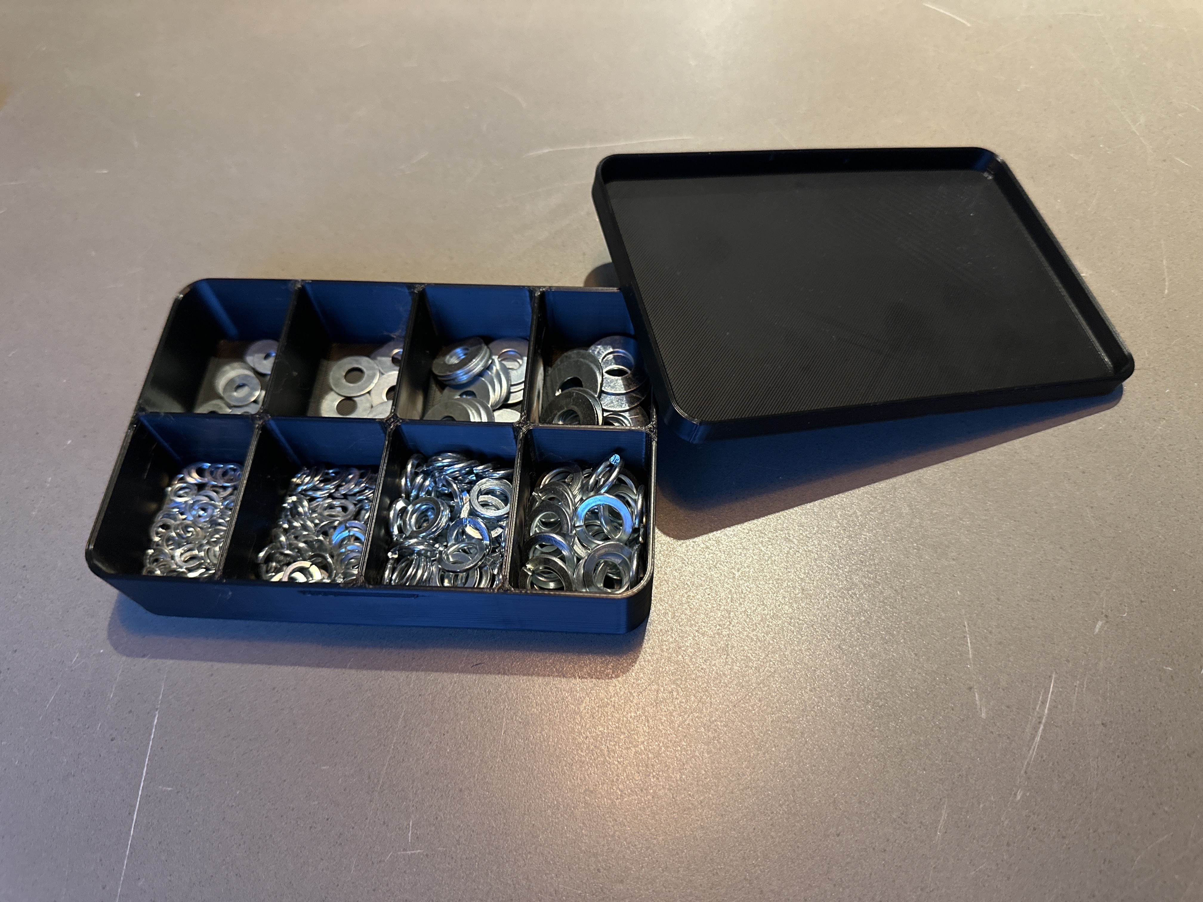 Minimalistic Storage Box System with Lid - Parts and Battery Box (Fast Print, No Supports)