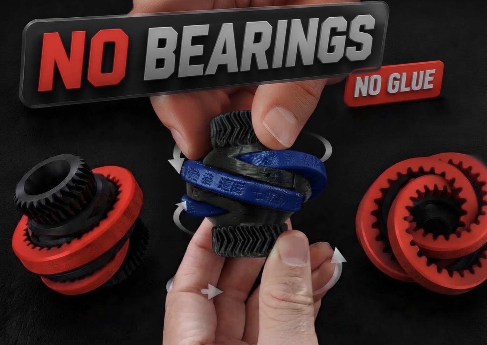 No Bearings, No Glue Triple Gear Spinner – Japanese Luck Phrase Edition