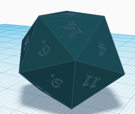 Icosahedron 20 sided dice
