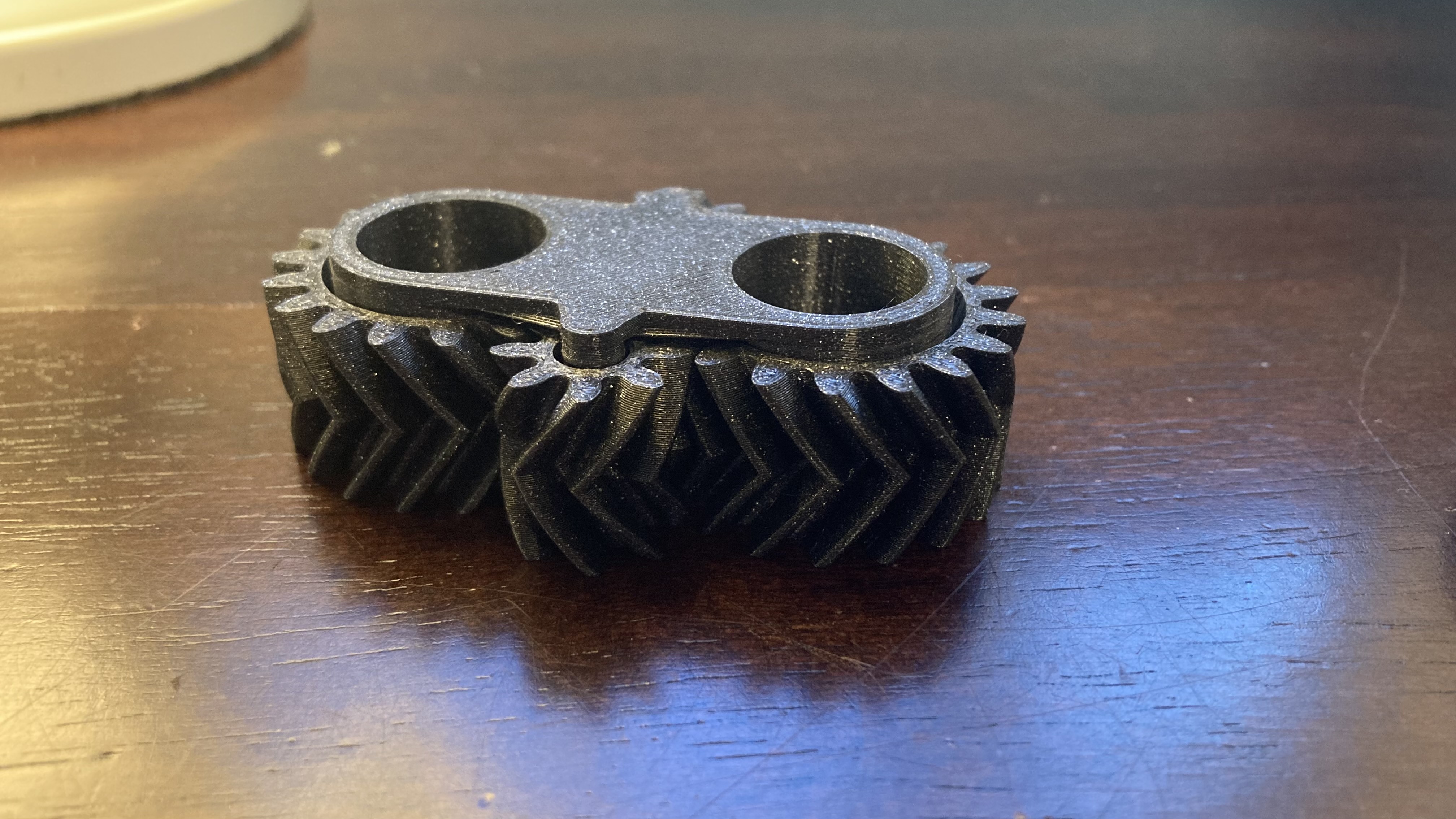 Print-in-Place Spinning Helical Gear Fidget Tortured test - photo 3