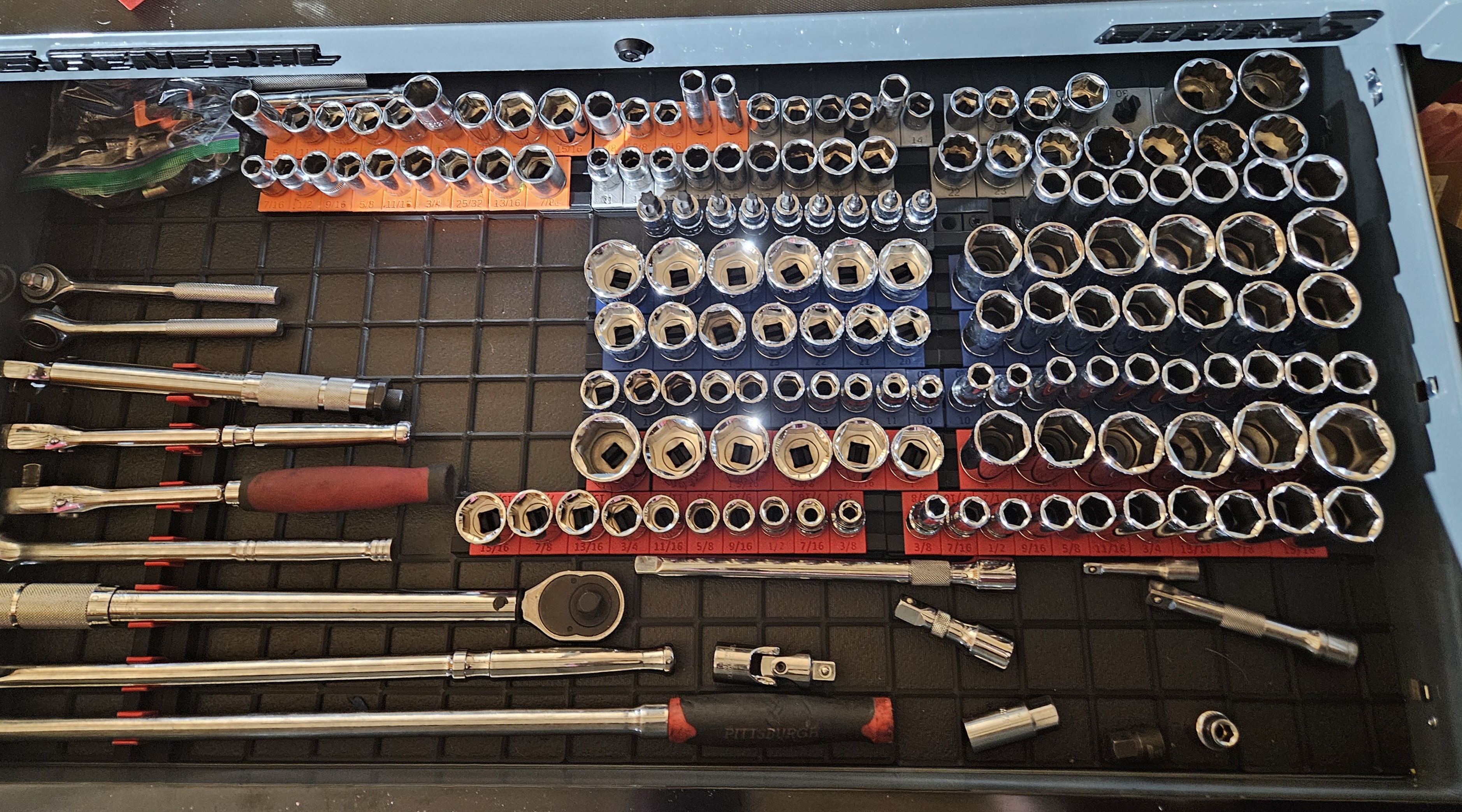 TrackTwist socket holder organizer 3/4" 1/2" 3/8" 1/4" drive SAE METRIC gridfinity V2 Wrench and tool organizer - photo 3