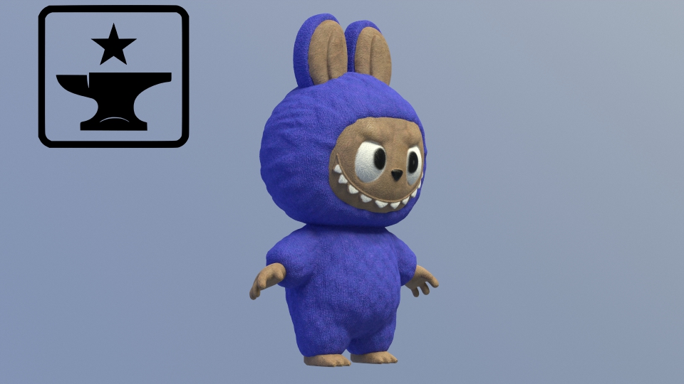 Labubu — furry textured figurine | 1 part | no painting required