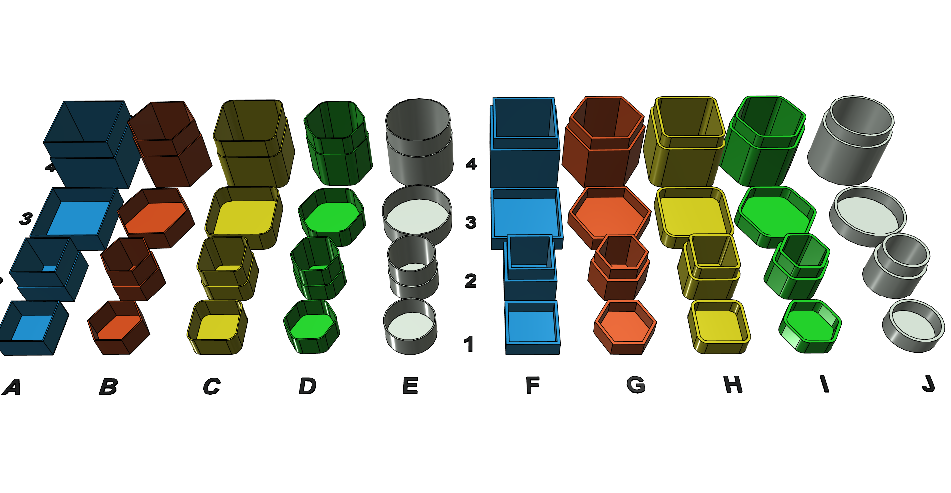 Box boxes jar jars tin tins easy printable without support tested