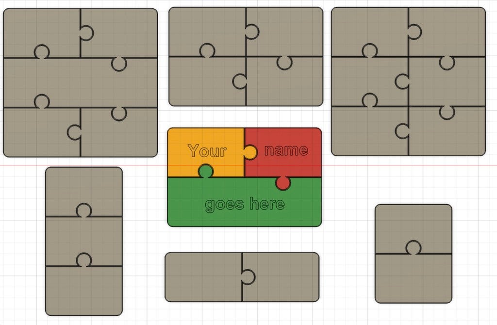Door Puzzle Nametag (2-6 names) Customisable - photo 4