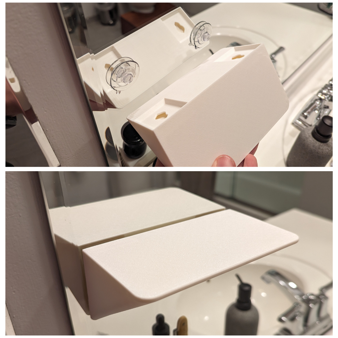Suction Cup "Floating" Shelves for Bathroom, Kitchen, and more