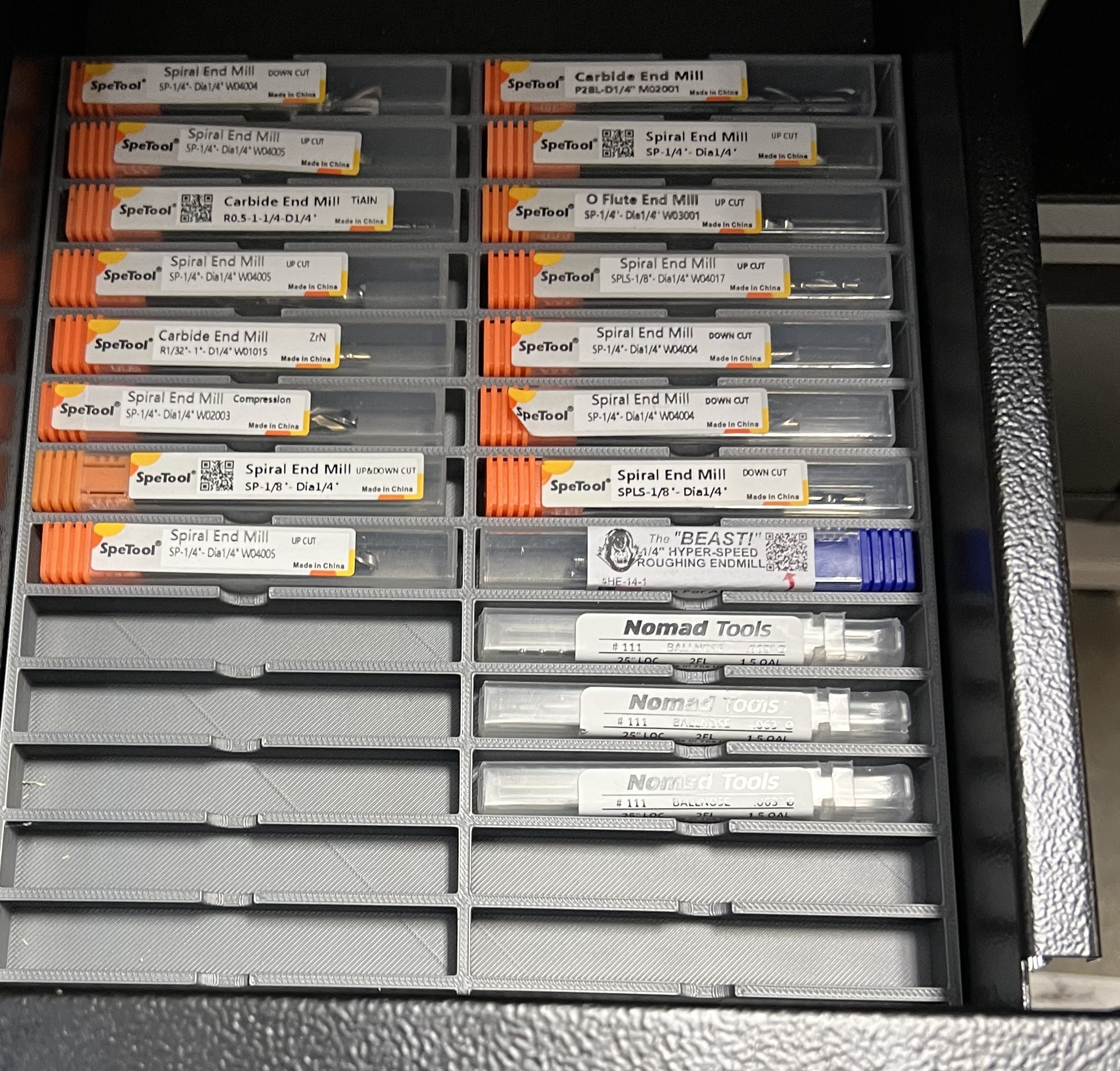 CNC End mill Storage Trays