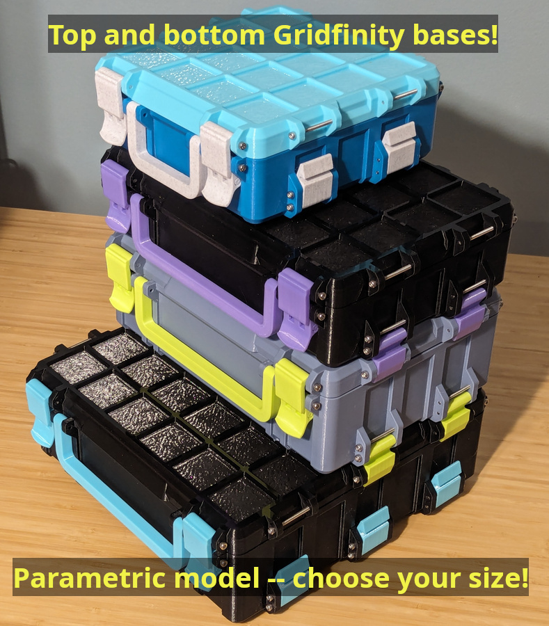 Gridfinity Rugged Storage Box, Parametric and Customizable - photo 4