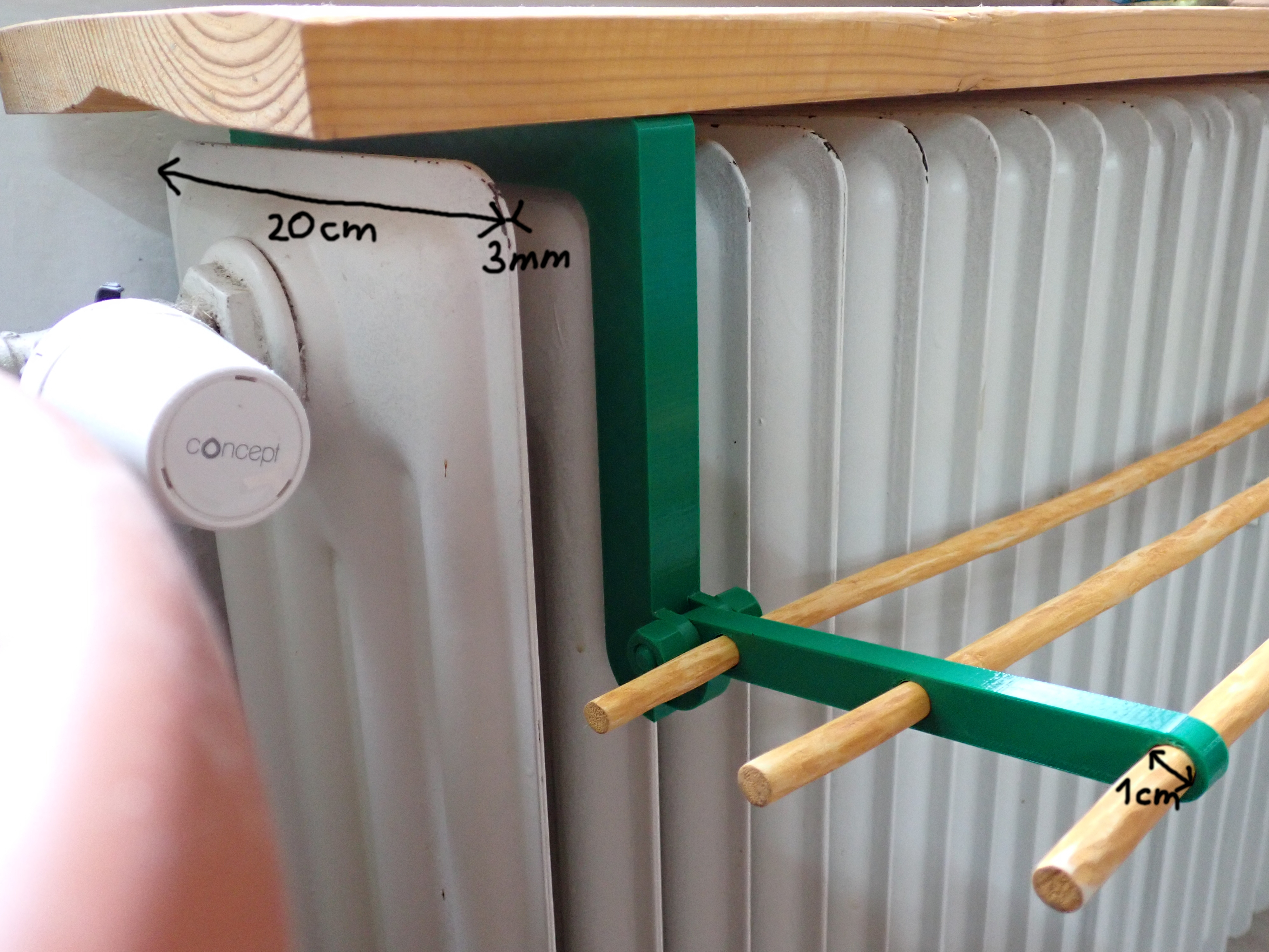Old radiator shelf and dryer holder - photo 2