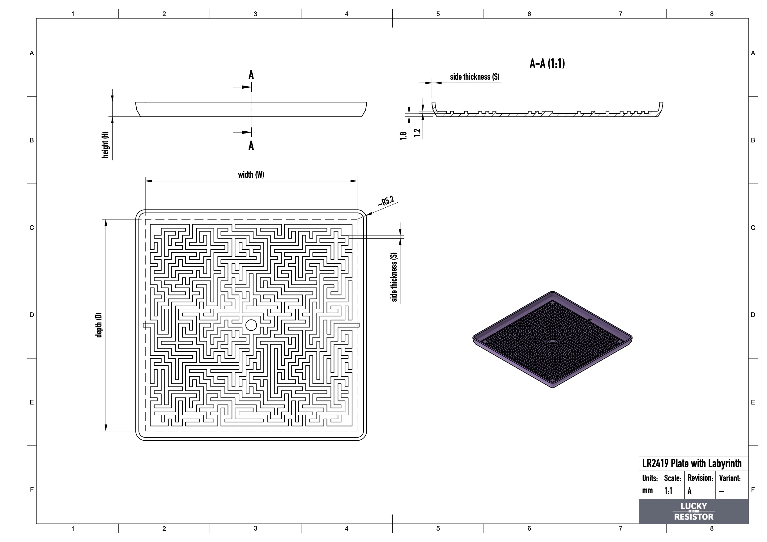 Tray with Maze in Various Sizes - photo 2