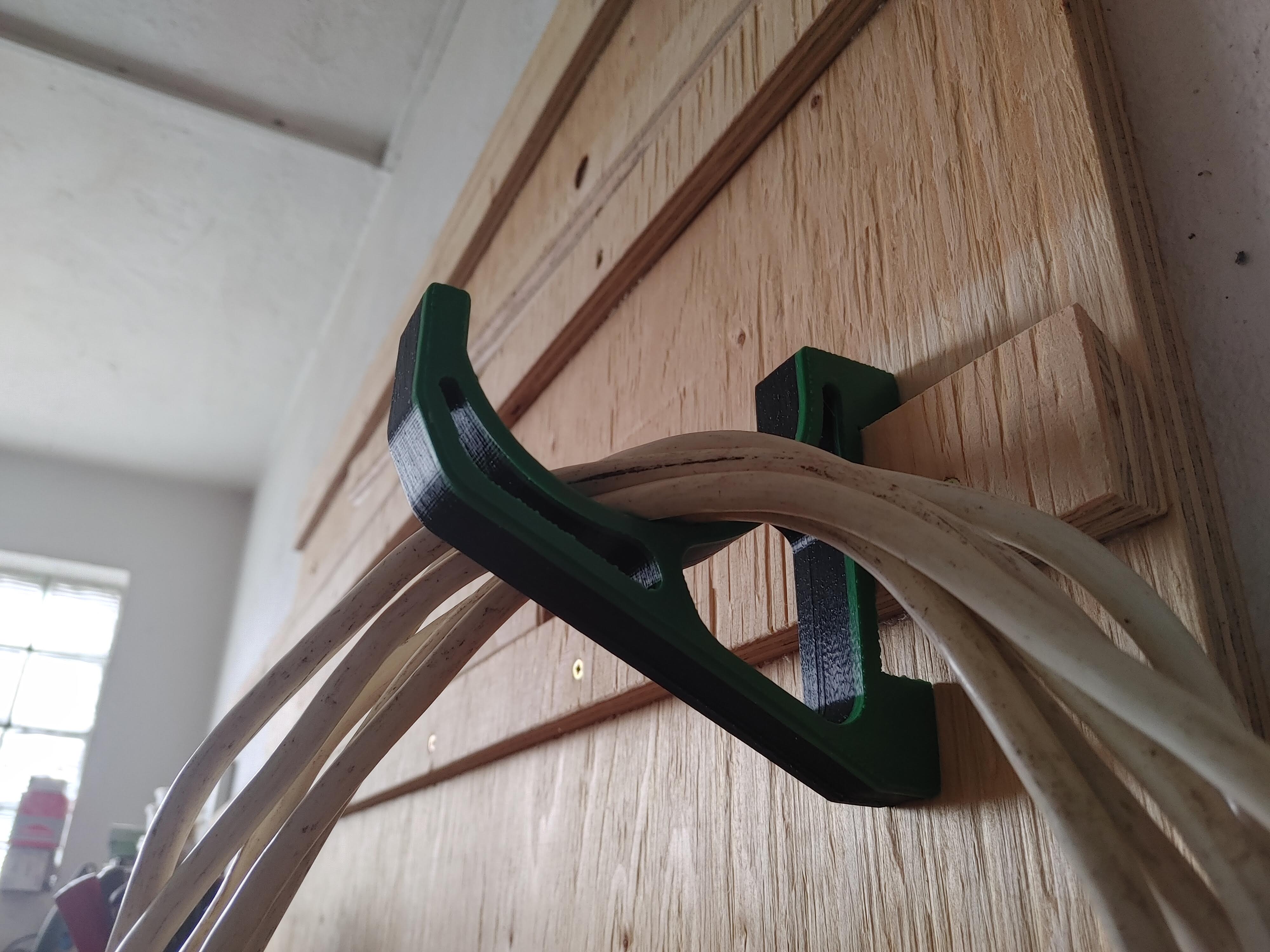 French cleat cable hose hook